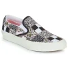 Vans – Classic Slip-On Noir / Blanc / Rose excellents soldes 20