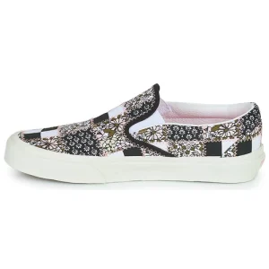 Vans – Classic Slip-On Noir / Blanc / Rose excellents soldes 14