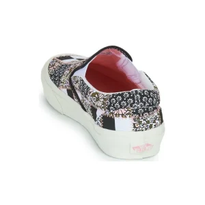 Vans – Classic Slip-On Noir / Blanc / Rose excellents soldes 16
