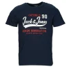 Vêtements Homme Jack & Jones – JJELOGO TEE SS O-NECK 2 COL Marine mode tendance 17